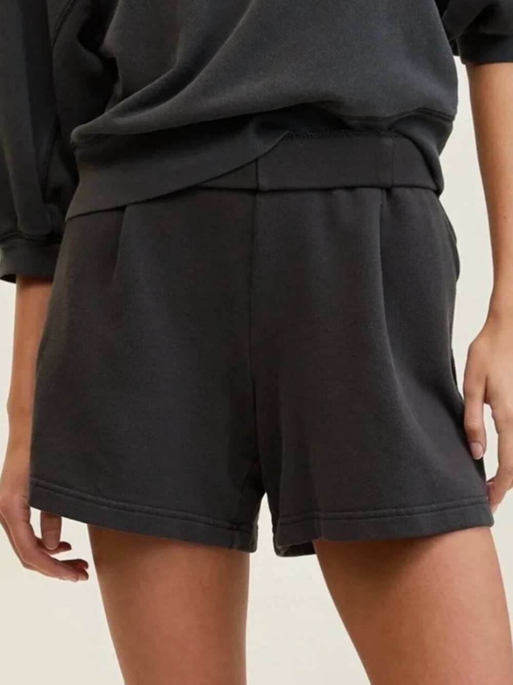 Aerie New Heights Trouser Fleece Shorts Gray NWT Small